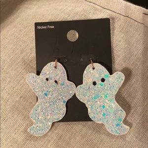 Holographic Glittery Ghost Earrings